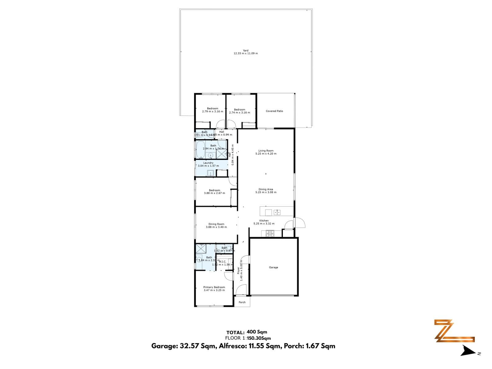 Floor plan — Zen Edge Realty Presents: Contemporary Coastal Luxury – 4 Bed, 2 Bath + Theatre Room in Prime Yanchep Location